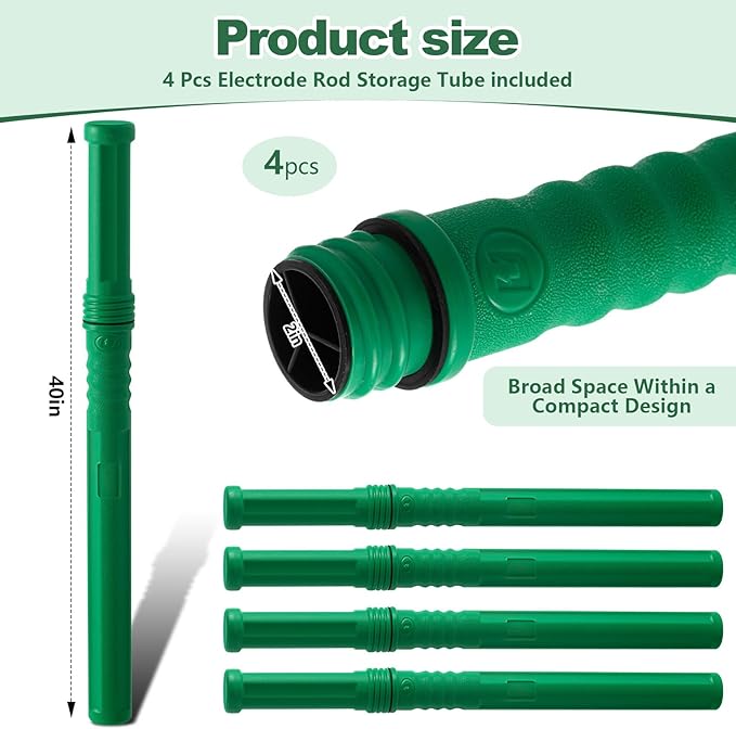 Tandefio 4 Pcs Welding Rod Storage Tube 40 Inch Tig Rod Storage Canisters Welding Electrode Holder Airproof Waterproof Container(Green)