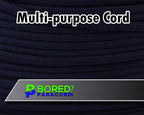 BORED? PARACORD! 550 lb Paracord - Ideal for Crafting, Camping, DIY Projects, Active & Military Outdoors - Strong Survival Rope - Tactical Parachute Cord Type III - Black 1000 Feet