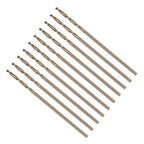Drill Bit, #57 Cutting Diameter, 4341 HSS Gold Finish 118° Cutting Angle Number Jobber Bits - (Applications: for Drilling Soft Metal Plastic Wood), 10-Pieces
