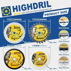 HIGHDRIL 3" 75mm Circular Saw Blade Set 4pcs - Diamond/HSS/TCT Cutting Disc for Angle Grinder Cutting Soft Metal Copper Aluminum Granite Tile Plastic Wood