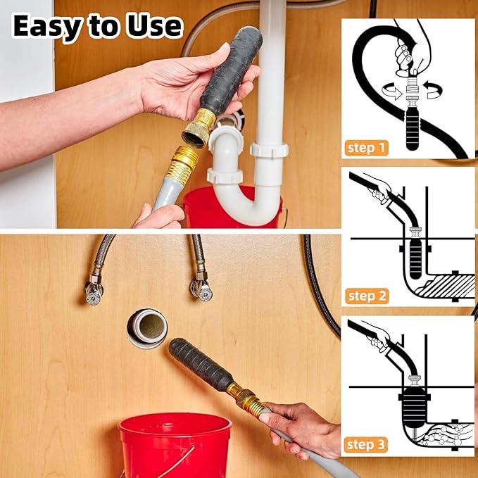 Drain Cleaning Bladder for 4-6 Inch Pipes Powerful Blockage Removal in Kitchen Bathroom Bathtub Swimming Pool and Sewer Lines Using Water Pressure