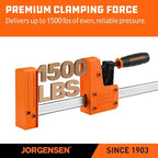 JORGENSEN 24-inch Bar Clamps, 90°Cabinet Master Parallel Jaw Bar Clamp Set, 2-pack