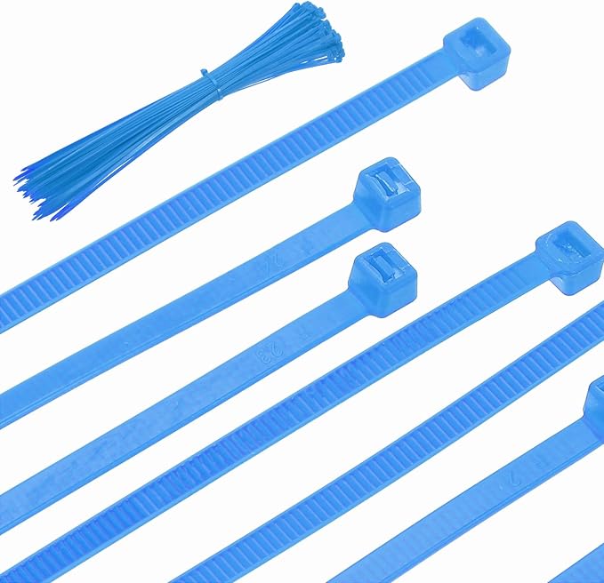 PATIKIL Cable Zip Ties 16 Inch, 100 Pcs Self-Locking Nylon Wire Tie Wraps Heavy Duty Cord Management with 50 lbs Tensile Strength for Indoor and Outdoor, Blue (0.2" W)