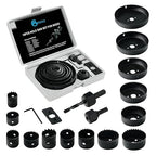 Hole Saw Set, 19Pcs Hole Saw Kit with General Purpose 3/4" to 5"(19-127mm) Saw Blades, Mandrels, Drill Bits, Installation Plate, Hex Key with Storage Case, Idear for Wood, Plywood, PVC Board