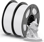 ANYCUBIC PETG Filament 1.75mm, 3D Printer Filament, Dimensional Accuracy +/- 0.02mm, Exceptional Toughness, Print with Most FDM 3D Printers, 1KG Reusable Spool, 2KG White+White