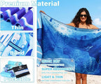 Lightweight Thin Microfiber Beach Towel Sand Free Quick Dry Absorbent Compact Soft Pool Swim Travel Towels Extra Large Oversized Beach Accessories Packable Essentials Stuff Gifts for Adult