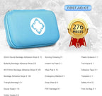 276PCS Small Travel First Aid Kit Supplies for Business, First Aid Kits Backpacking Essentials Items Trauma First Aid Survival Kits for Home Outdoor Adventure, Blue AMORNING