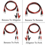 Sumnacon 4 in 1 Banana Plug Alligator Clip Pure Copper Fork Test Lead, 3.3 ft Multimeter Flexible Test Lead Wire Cable with Protective Jack Copper Clamps for Electrical Testing 1000V/15A