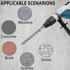 Direko SDS Plus Rotary Hammer Drill Bits 5-Piece Carbide-Tipped for Masonry，Concrete,Brick Granite etc (HD-A5/8 x12-5)
