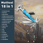 HANSHI Replaceable Wire Cutter Hammer Multitool with Nylon Sheath for Outdoor,Camping,Survival,Hiking,17 In 1 Pocket Multi Tool with Spring-Action Plier,Knife,Flint Rod,Safty Whistle for Gift