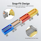4Pcs KV225G DIN Rail Terminal Blocks, 9-Pole 1 in 18 Out Push-in Wire Connector/Splitter, 690V 24A