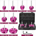 8Pcs PVC Pipe Reamer Kit,PVC Fitting Saver with 1/2",3/4",1",1-1/4",1-1/2",2",3",4" Reamers,PVCs Socket Saver Plumbing Plastic Pipe Reamer Tool Kit for Sch.40 CPVC ABS Hub,Fit Standard 1/2" Drills