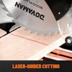 12-Inch Dual-Bevel Miter Saw, Compound Sliding Miter Saw, Ambidextrous Operation, 3800RPM, 4.2 x 13in Cutting Capacity, Laser Guide, 0-45° Bevel & Miter Cut, 9 Positive Stops, 15-Amp Corded