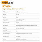 PINTECH Oscilloscope Probe 3000V, 100MHz High Voltage Differential Probe kit 3.5ns Rise Time 50X/500X Attenuation Rate, PT-630