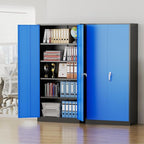 Pataku Metal Storage Cabinet, 71" Garage Cabinet with Doors and Shelves Lockable Steel Multifunctional Cabinets, File Cabinets for Home, Office, Garage, Warehouse(Dark Blue)