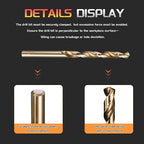Drill Bit, 15/64" Cutting Diameter (5.953mm), 4241 HSS Gold 118° Cutting Angle Versatile Jobber Bits - (Applications: for Drilling Plastic Wood Soft Thin Metal), 12-Pieces