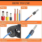 1800pcs Wire Ferrules Kit, AWG 22-7 Ferrule Crimping Kit Terminal Connector Wire Insulated Cord Pin Ends Terminals for Electric, Industrial