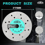 Rock Slab Grinding Disc - 3 inch Glass Cutter Disc (5pcs), Granite Cutting Blade, Diamond Grinder Wheel for Rock Slab, Stone, Tile, Marble, Granite, Glass Diamond Saw Blades
