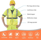 A-SAFETY X SMALL High vis glow Reflective Luminous safety Vest ANSI Class 3