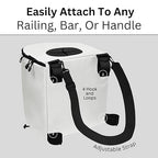 Portable Trash Can for Boating and Camping - Durable and Collapsible with Inner Bin - Kayak, Fishing, Beach, Hiking and Camping Essentials, Boat Accessories 8 Gallon Trash Can (White)