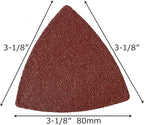 XXGO Triangular Oscillating Multi Tool Sanding Pads 3-1/8 Inch 80mm Assorted Grit 60/80/100/120/240 Grits Pack of 55 Pcs No.XG5501