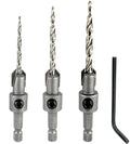 Wood Countersink Drill Bit Set #4#6#8 Set Countersink HSS M2 Tapered Drill Bits, Quick Change Hex Shank Countersink Bit, 1 Stop Collar, 1 Allen Wrench, Countersink Drill Bit for Woodworking