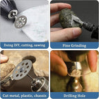 Diamond Burr Set for Dremel, Rotary Tool Diamond Cutting Wheel Stone Glass Tile Jewelry Rock Engraving Bits 1/8" Diamond Grinder Bits Set Carving Cutter Metal Engraver Kit - 32pc Set