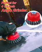 Rocaris 6 Pack Wire Wheel Cup Brush for Angle Grinder, 3 & 4 Inch Twisted Knotted & Coarse Crimped Cup Brush for Cleaning Rust, 5/8 -11 Inch Threaded Arbor