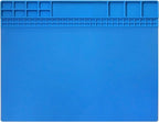 Handook Soldering Mat Silicone Repair Mat Heat Resistant 932°F Workbench Mat for Cellphone, Computer, PCB board Electronic Repair Mat for Soldering Station Iron Gun with Size 16 x 12 Inch (Blue)