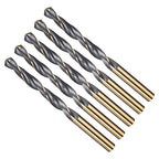 Drill Bit, 8mm Cutting Diameter, 4341 HSS Gold and Black 118° Cutting Angle Number Jobber Bits - (Applications: for Drilling Soft Metal Plastic Wood), 5-Pieces