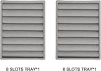 Frebeauty Small Jewelry Tray Set,Velvet Ring Organizer,Stackable Jewelry Organizer Tray,Mini Jewelry Drawer Organizer,4.92 x 3.74 x 0.9 Inches,7 Slots Ring Tray for Women(Set 2,Grey)