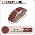 HARFINGTON 4 x 21 3/4 Inch Sanding Belts, 9 Pcs 120 Grit Aluminum Oxide Abrasive Belt Sander File Belt for Woodworking, Metal Polishing, Knife Sharpener