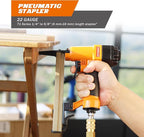 7116LN Air-Powered Staple Gun 22 Gauge Stapler, Pneumatic Oil-Free Upholstery Stapler, top Exhaust, for Woodworking, Professional and DIY Projects