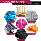 PVC Pipe Reamer 3-Inch Head, PVC Fitting Saver with 3/8-Inch Hex Shaft, Socket Saver Plastic Pipe Fitting Reamer Plumbing Tool for Schedule 40 CPVC ABS Socket Hub Removing, Fit 1/2" Drills