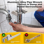 Pipe Wrench Set, Professional Aluminum Pipe Wrench 10,14,18 Inch Heavy Duty Plumbers Wrench for Plumbers, Pipe, Home, Auto Repair
