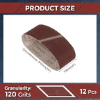 12 Pcs Sanding Belts 4 x 24 Inch 120 Grit Aluminum Oxide Abrasive Sandpaper for Belt Sander Metal Grinding Wood Working Weld Rust Removal