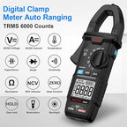 MESTEK Digital Clamp Meter Multimeter TRMS 6000 Counts Voltage Tester Amp Volt Meter, Auto-Ranging Voltmeter Measures NCV AC DC Current Voltage Resistance Capacitance Temperature Diodes Continuity