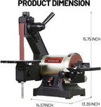 Bucktool 1x30 Inch Bench Belt Sander with 5 Inch Disc with Wrench Storage and Easy Belt Cover Off, 1/3HP Direct Drive Benchtop Belt Disc Sander