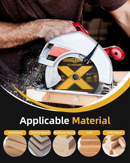 ANGELSWORD 4-1/2 Inch Circular Saw Blade,7/8" Arbor 40T, Used on Angle Grinder for Ripping, Cross Wood Cutting, 3 Pack, with 3/8"&5/8" Bushing