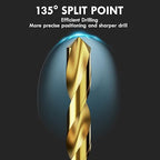 99Pcs Titanium Drill Bit Set, 135 Degree Tip HSS Drill Bit Kits, Sizes from 1/16" to 3/8" for Drilling Soft Metal, Aluminum, Copper, Wood and Plastic, with Plastic Indexed Case for Storage