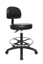 Chair Master Adjustable Chair/Stool for Exam Rooms, Labs, Doctor and Dentist Offices. Easy to Clean! 24"-34" Seat Height. 18" Foot Ring (Tall Bench Height, Black)