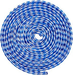 Hollow Braid Polypropylene Rope (1/4 Inch, 50 Feet, Blue and White) - Barrier Rope - Trail Marking, Crowd Control, Golf Courses