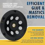 7" PCD Grinding Wheel for Epoxy, Glue, Mastic and Paint, 6 PCD Segments, 7/8"-5/8" Non-Threaded Arbor