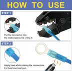haisstronica Crimping Tool for Heat Shrink Connectors Set with 280PCS AWG 22-10 Marine Grade Heat Shrink Wire Connectors and Wire Stripper