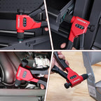 Arrow Rivet Nut Tool, 8" Rivet Nut Gun Kit Designed for Tight Space, Rivet Nut Setter with 3 Pcs Mandrels (8-32, 10-24, 1/4-20), 75 Pcs Rivnuts and 3 Pcs Drills, Sturdy Case Packed