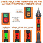 Proster Non Contact Voltage Tester Pen - Adjustable AC Voltage Detector, Electric Volt Pen Tester Pen 12-1000V/48-1000V with LED Flashlight