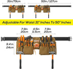 19 Pocket Tool Belts with Quick Release Buckle, Adjustable Utility Belt,Work Apron for Men and Women,for Garden,Electrician,Carpenter,Construction,Gifts(Khaki)