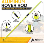 AdirPro Aluminum GPS Rover Rod – 2m 2-Piece Design GPS Pole for Land Surveying & Engineering – RTK GPS/GNSS Accessory – Includes Level Vial & Carrying Case (Fluorescent Yellow)