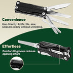 MOSSY OAK Multitool, 17-in-1 MultiTool Pliers with Nylon Sheath, Wire Stripper, Box Cutter, Bottle Opener, Screwdriver, Durable Multi Tool for Camping, Hiking, Hunting & EDC