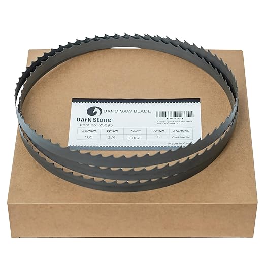 Dark Stone DS23432 Carbide-Tipped Band Saw Blade 111 Inch x 5/8 Inch, 2 TPI for Tough resaw
